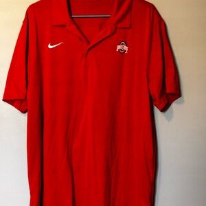 Nike Ohio State Buckeyes Red Dr Fit Polo Shirt Performance Design